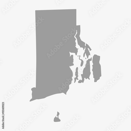 Map State of Rhode Island in gray on a white background