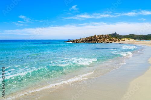 Beautiful beach on Villasimius peninsula, Sardinia island, Italy