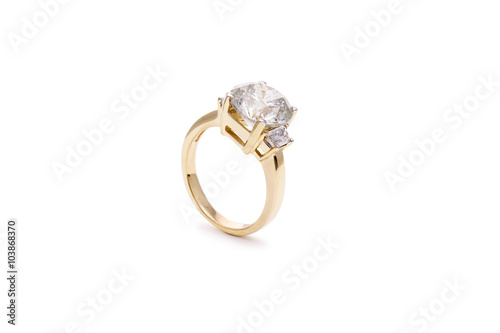 Gorgeous 6 Carat Round Diamond Ring in Yellow Gold