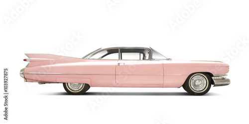 Cadillac Eldorado 1959 isolated on white. All Logos Removed.