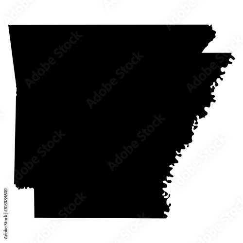 Arkansas map on white background vector