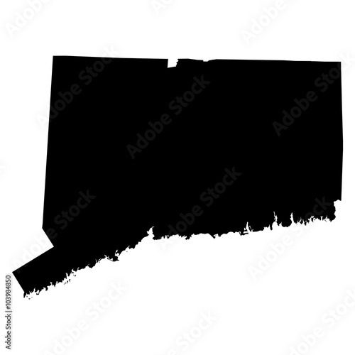 Connecticut map on white background vector