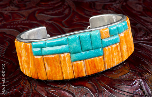 Spiny oyster and Turquoise Bracelet.