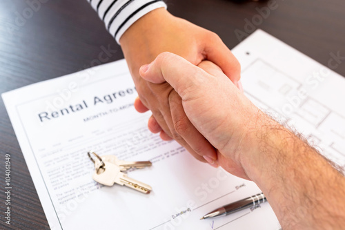 Signing rental agreement contract