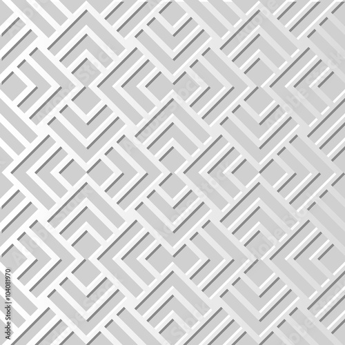 Vector damask seamless 3D paper art pattern background 328 Square Cross Line 