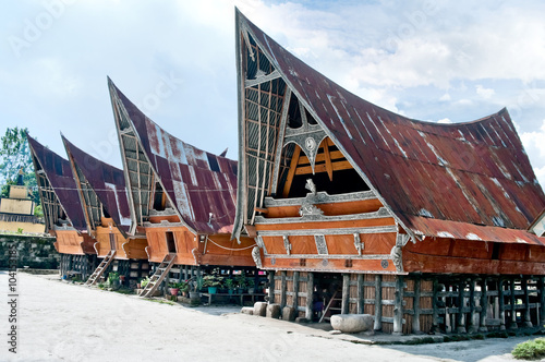 Traditional Batak house on the Samosir island, Indonesia