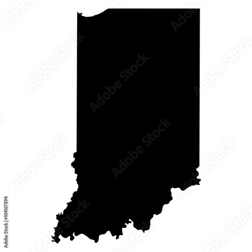 Indiana black map on white background vector