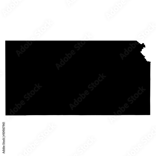 Kansas black map on white background vector