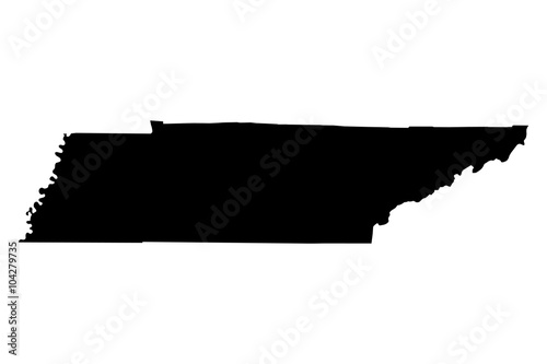 Tennessee black map on white background vector