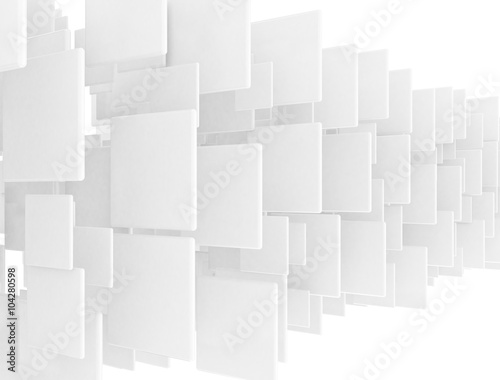 Overlapping white 3d squares background