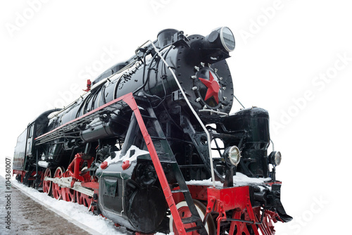 Black old train from USSR