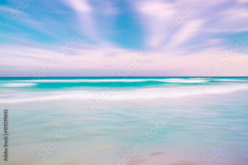Abstract blur sky and ocean nature background with blurred panni