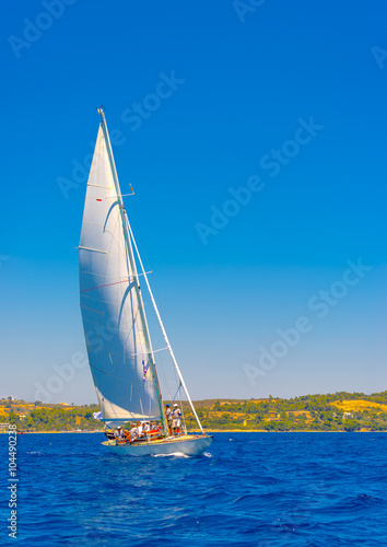 sailing in Spetses island in Greece