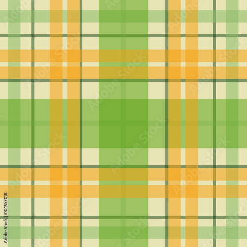 Vector seamless scottish tartan pattern in green, orange, beige. British or irish celtic design for textile, clothes, fabric or for wrapping, backgrounds, wallpaper