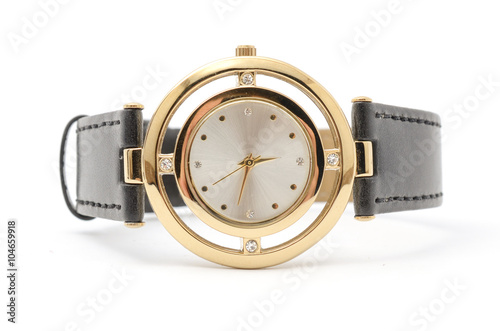 gold watch on a white background