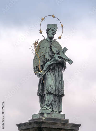 The oldest sculpture on the Charles Bridge in Prague St. John of Nepomuk