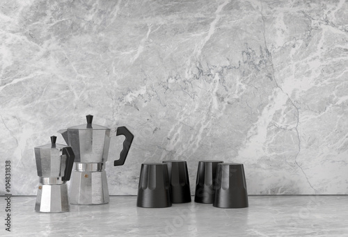 Polygonal shaped coffee pots and cups