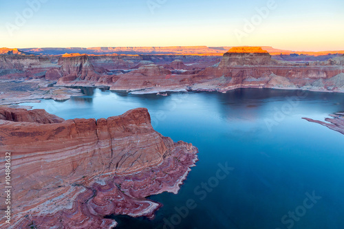 top view of lake Powell and Glen Canyon in Arizona