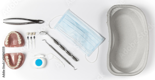 Group of dentistry educational objects
