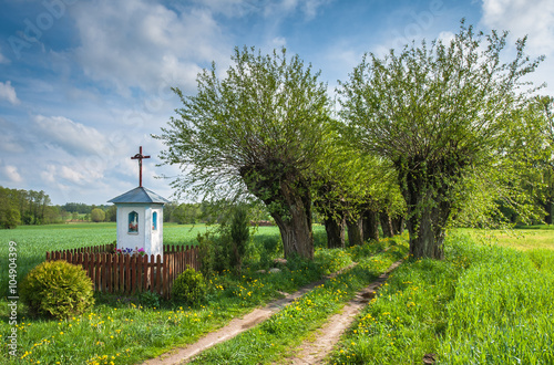 Chapel on the way to the village Mazovia Poland