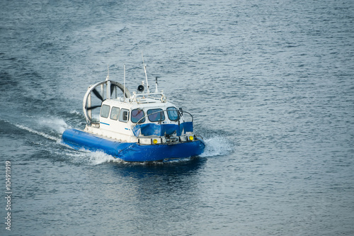 hovercraft crosses the river