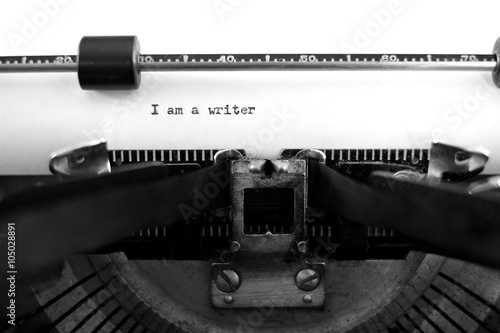 Old Typewriter with Paper I am a Writer