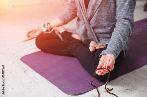 Woman having yoga meditation and relax