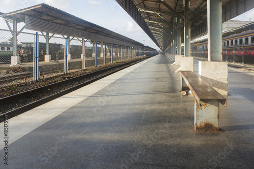 empty platform at public train station in evening