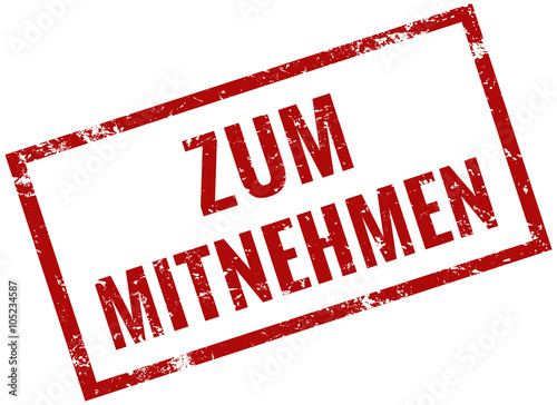 Zum mitnehmen Stempel rot grunge