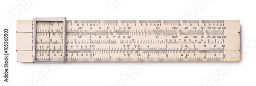 Top view of old slide rule