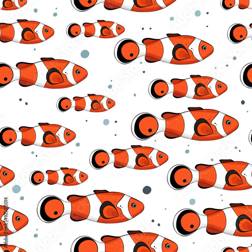 Pattern with funny fishes.