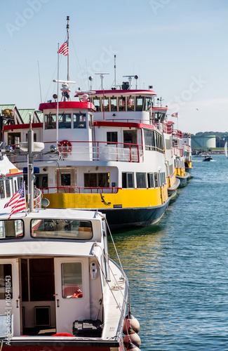 Ferries Lined up at Portland Dock