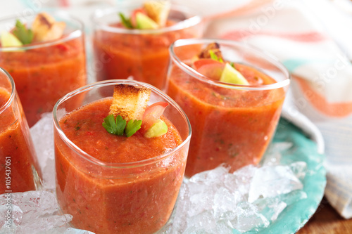 Fresh gazpacho soup.