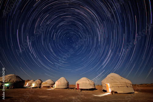 Yurts in the desert Kyzylkum