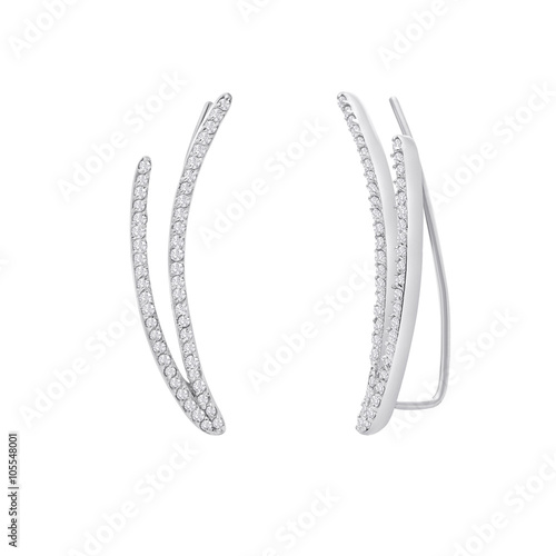 Trendy & Fashionable Curved Flare Diamond Ear Pins