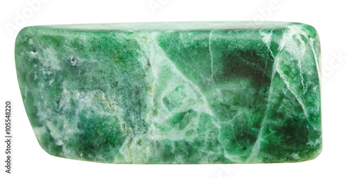 tumbled green jadeite mineral gem stone isolated