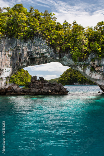 Limestone Archway in Tropical Lagoon