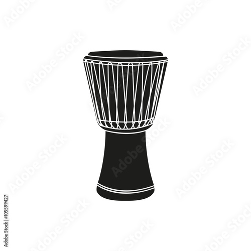 Vector illustration of djembe on white background