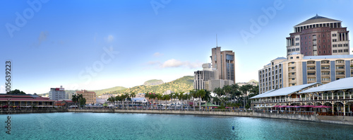 The embankment at sunset, Port-Louis- capital of Mauritius , panorama