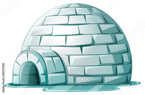 Igloo on icy ground