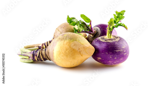 Freshly harvested turnips and swede produce