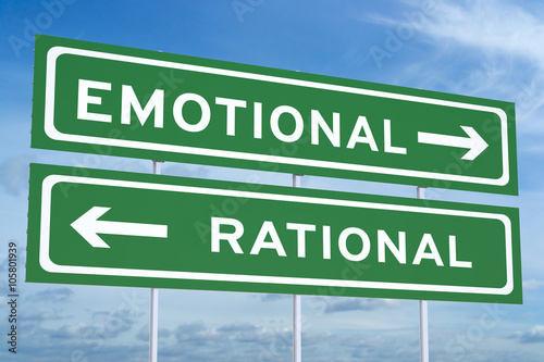 emotional or rational concept on the road signs