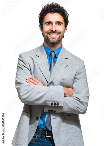  Handsome male manager isolated on white 