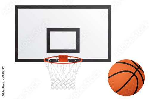 Basketball hoop and basketball ball