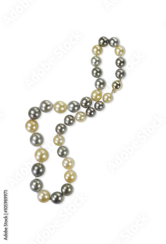 Beautiful pearl necklace isolated on a background