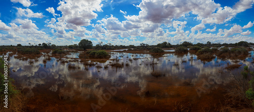 Flooded Australian outback remote area