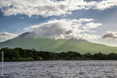 Mombacho volcano view from water in Nicaragua