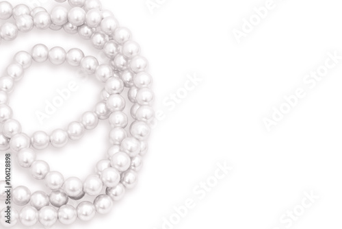 Pearls necklace isolated on white