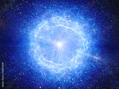Big bang explosion in space