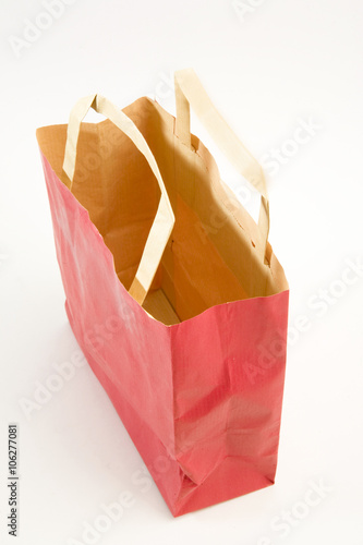 paper shopping bag isolated on white